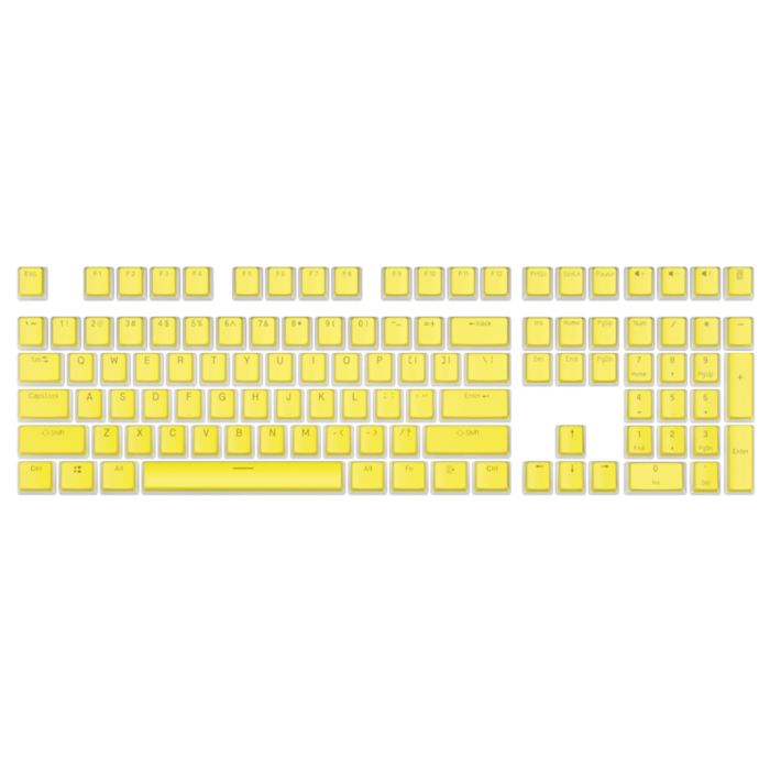 Royal Kludge Pudding PBT Keycaps - (104 pcs., Yellow, PBT ANSI, UK layout)