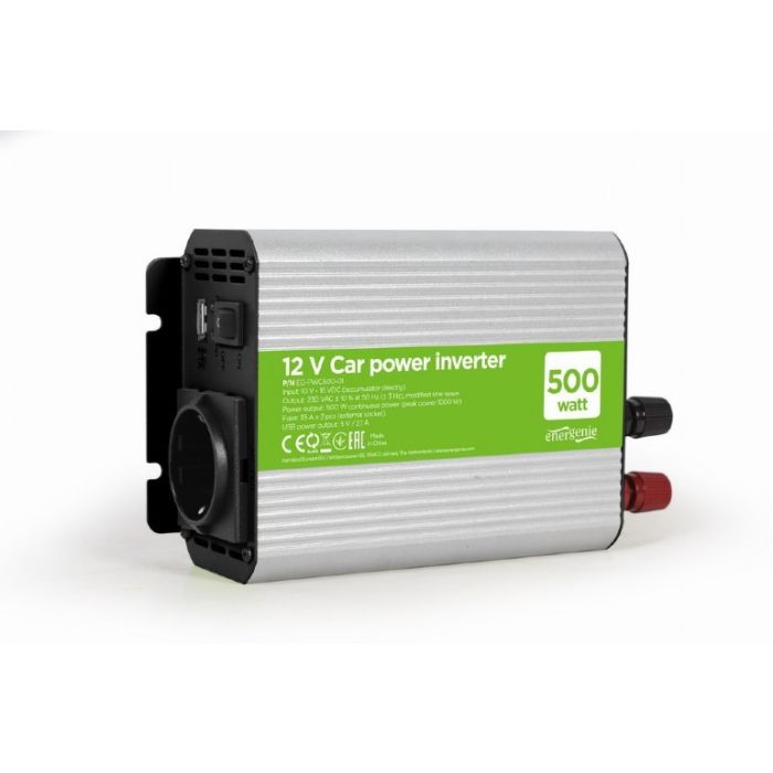 Gembird EG-PWC500-01 500W Strāvas Pārveidotājs/Inverteris Automašīnai