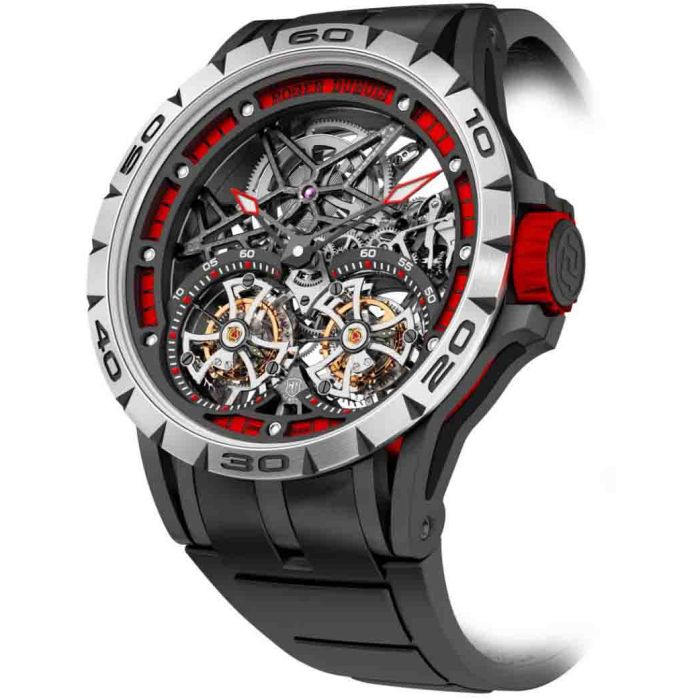 Roger Dubuis Excalibur Spider Skeleton Double Flying Tourbillon Men's Watch RDDBEX0481
