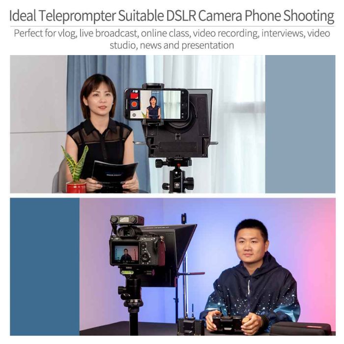 FeelWorld TP2A Portable 8-inch Teleprompter Smartphone/Tablet Prompting Smartphone DSLR
