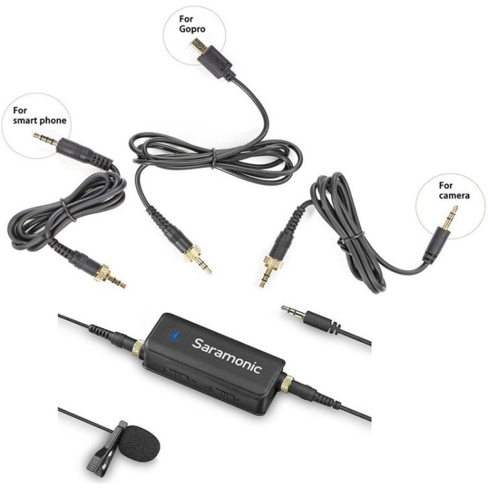 Saramonic LavMic Premium Miniature Audio Mixer With Lavalier Microphone Kit