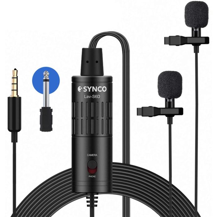 Synco Lav-S6D Dual Head Lavalier Microphone