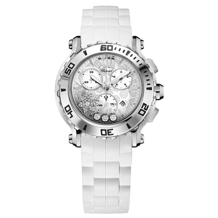 Chopard Happy Sport Round White Snowflake  Ladies Watch 288499-3004-RWH