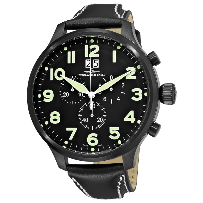 Zeno Super Oversized SOS Chrono Big Date Men's Watch 6221-8040-BK-A1