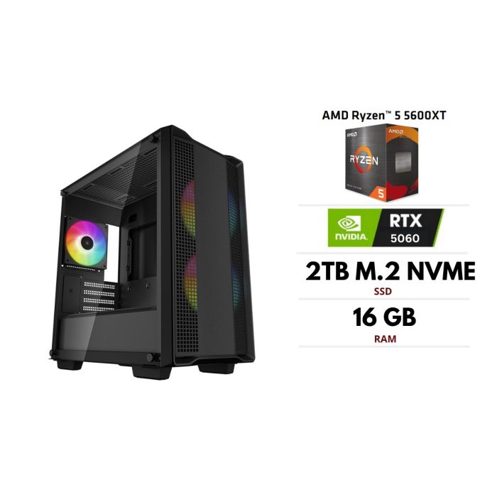 PC | AMD Ryzen 5 5600XT, 16GB 3200MHz, SSD NVME M.2 2TB, RTX 5060