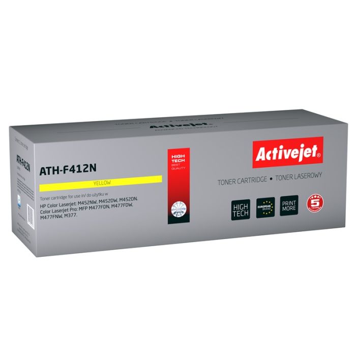 Activejet ATH-F412N toner for HP printer HP 410A CF412A replacement Supreme 2300 pages yellow
