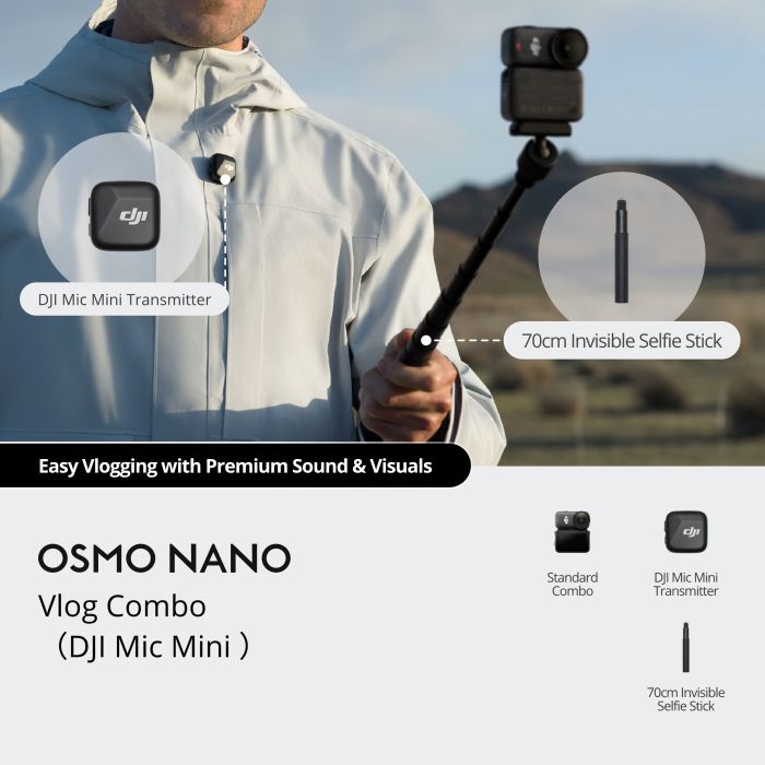 DJI Osmo Nano Vlog Combo (64GB, DJI Mic Mini Transmitter Infinity Black)