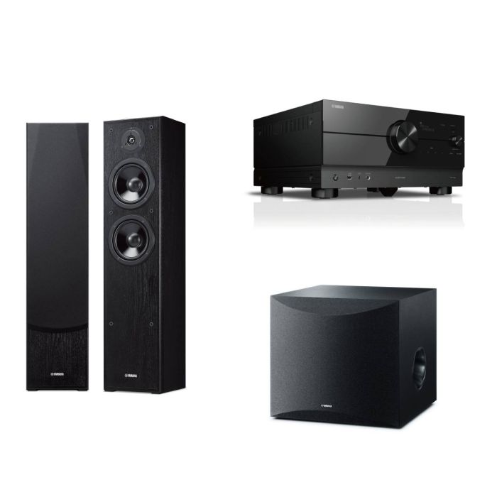 Yamaha RX-V4A + NS-F51 Black (Set of 2) + NS-SW100