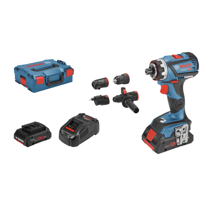 Bosch GSR 18V-60 FC, 2x4.0Ah ProCORE18V, GFA18 E/M/W/H, 1880CV L-Boxx (06019G7106)