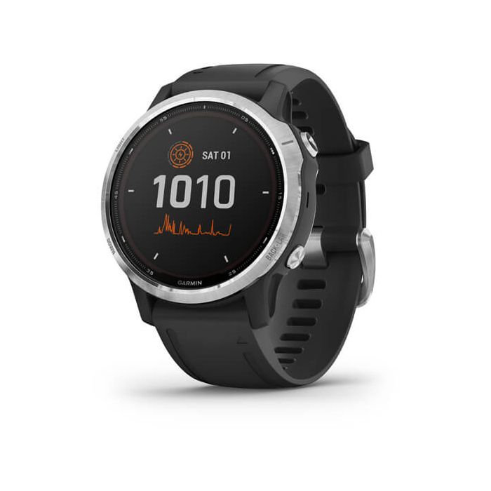 Garmin fenix 6S Solar - Silver with black band - Solar (010-02409-00)