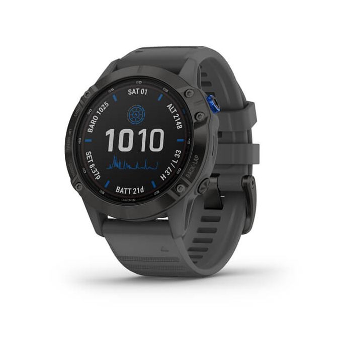 Garmin fenix 6 Pro Solar Edition - Black with slate gray band - Solar (010-02410-11)