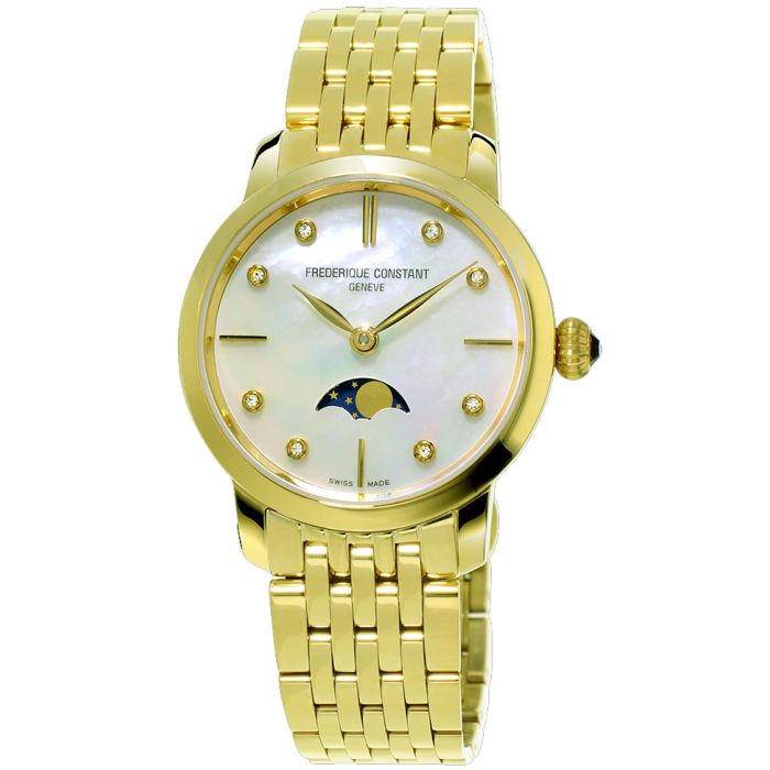 Frederique Constant Slimline Moonphase Ladies Watch FC-206MPWD1S5B