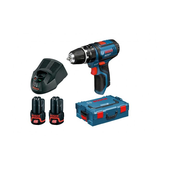 Bosch GSB 10.8-2-LI Professional 2 x 2.0 Ah + L-Boxx