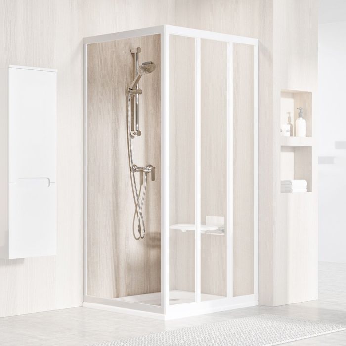 Ravak Shower Fxed Wall APSS-90 198 White + Glass Transparent (940701R2Z1)