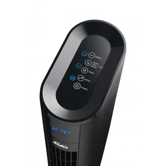 Solis Easy Breezy Matt Black Type 757 (Design tower fan with temperature display and remote control)
