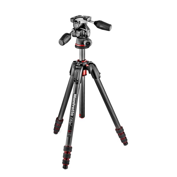 Manfrotto 190Go! Carbon Fiber Tripod With Head (MK190GOC4TB-3W)