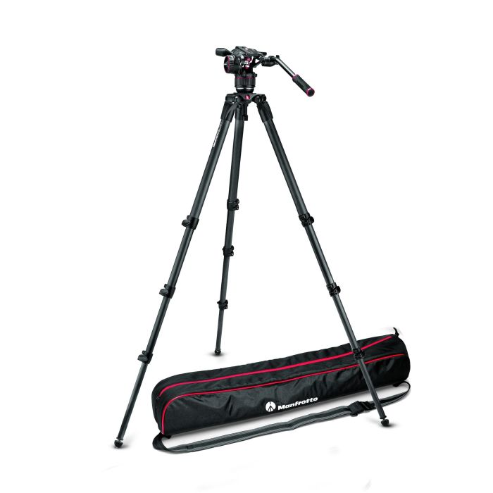 Manfrotto Nitrotech N8 Video Head With Carbon Fiber Tall Single Legs Tripod (MVKN8CTALL)