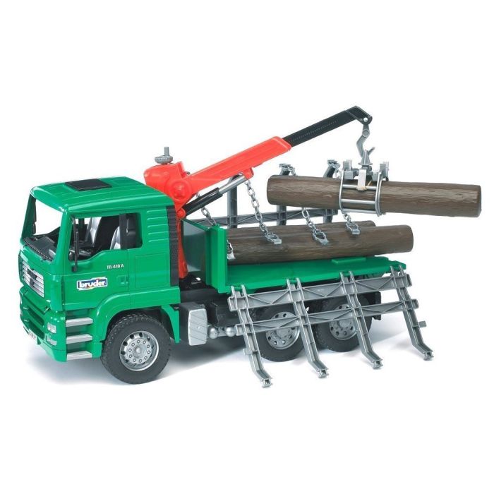 Bruder MAN Timber Truck with Loading Crane and 3 Trunks (02769)