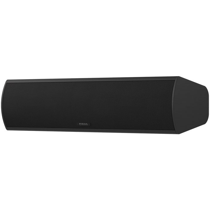 Piega Premium Center Small Black Anodised Aluminum Cabinet Black Fabric Cover