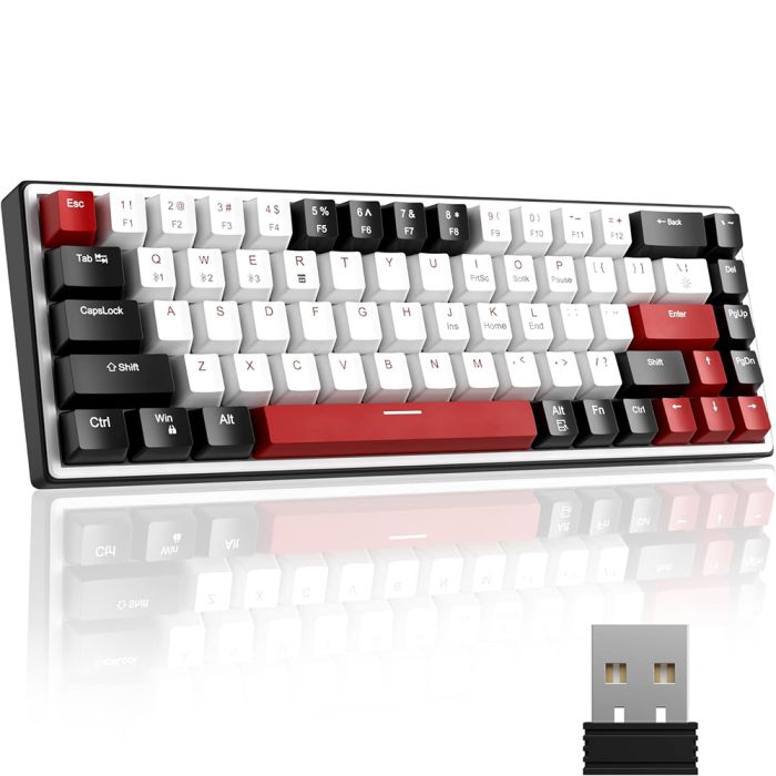 Magegee SKY68 PLUS Black-White, RGB, Red Switch, US (SKY68-PLUS-Black-White)