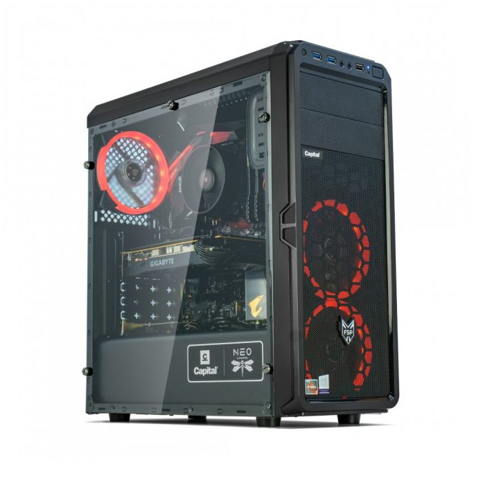 Capital NEO X Tron i3-10100F/ 16GB/ GTX1650/ 500GB/ 450W/ WF/ BT/ Win10Home/ 48bit (156269)