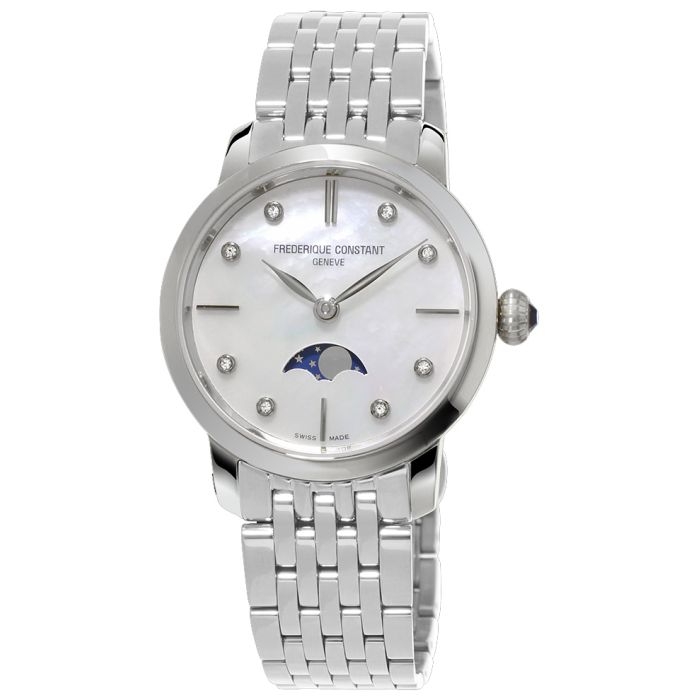 Frederique Constant Slimline Moonphase Ladies Watch FC-206MPWD1S6B