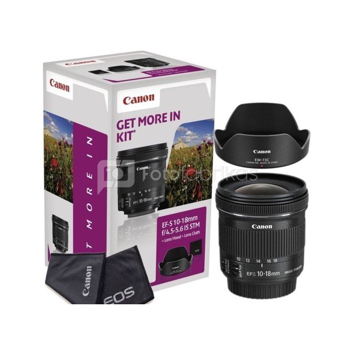 Canon EF-S 10-18mm f/4.5-5.6 IS STM + Lens Hood + Cleaning Cloth
