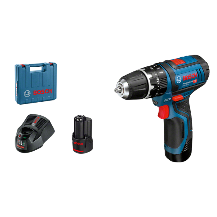 Bosch GSB 12V-15, 2x2.0Ah Case (06019B6920)