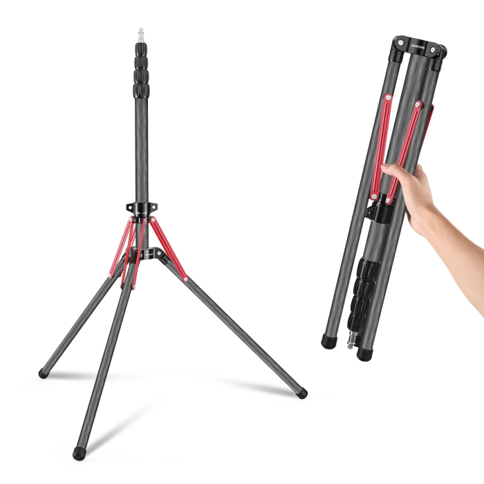 Neewer ST250R 250mm Light Stand Carbon Fiber 32mm Center Column