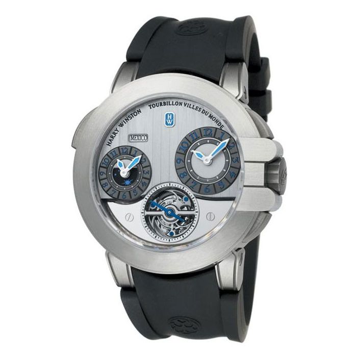Harry Winston Z5 Tourbillon World Time Men's Watch 400-MATTZ45ZC-WA