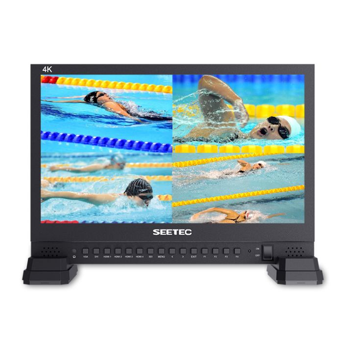 SEETEC 4K156-9HSD 15.6" 4K Broadcast Monitor with IPS UHD 3840x2160 4xHDMI Quad Split Display