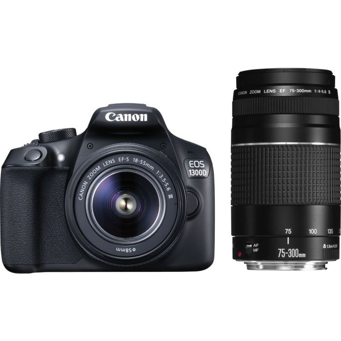 Canon EOS 4000D + 18- 55mm III + 75-300mm III