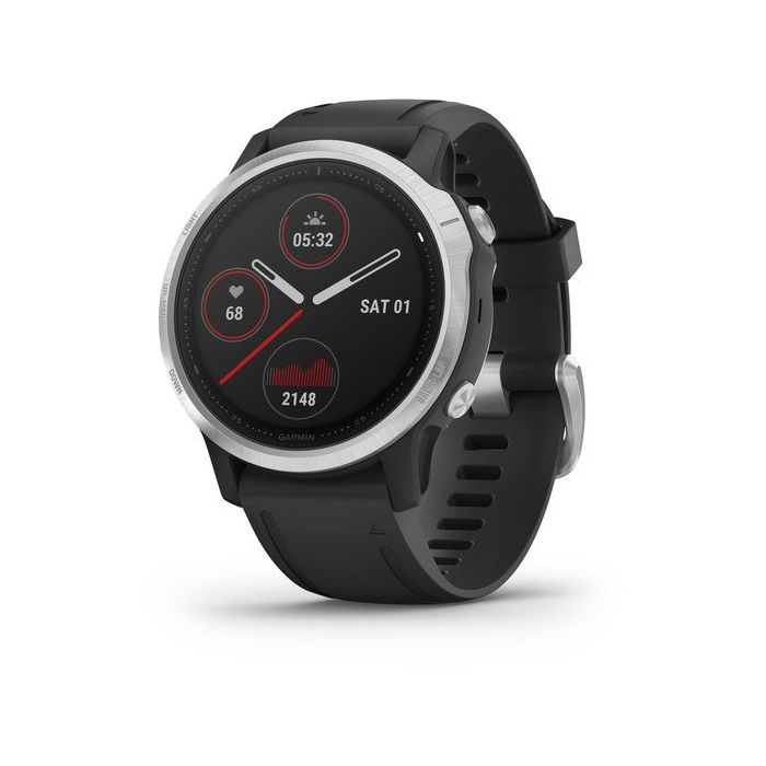 Garmin fenix 6S - Silver with Black Band - Standard (010-02159-01)