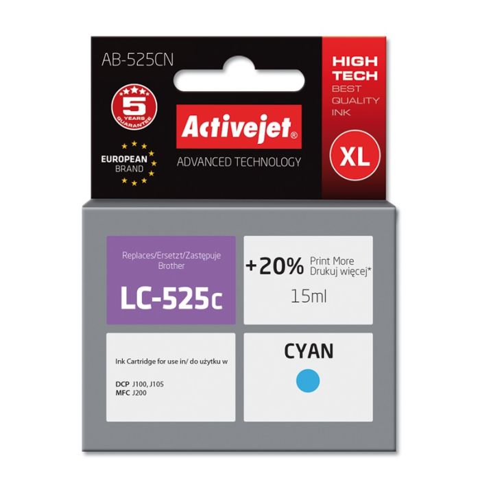 Activejet AB-525CN Brother LC525C replacement Supreme 15 ml cyan