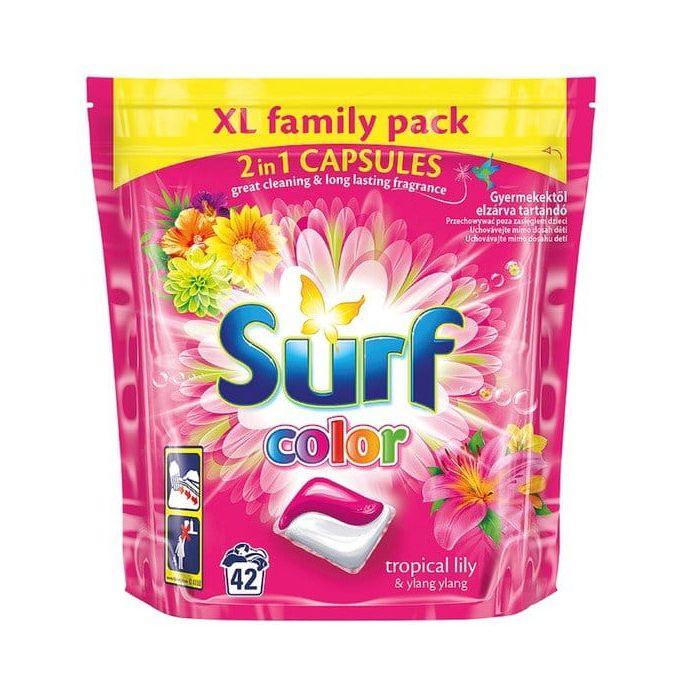 Surf Washing Pods Color Tropical Lily & Ylang Ylang 42 pieces