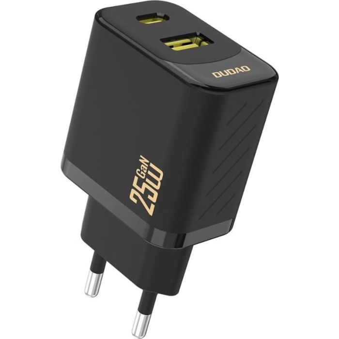 Dudao A26T GaN 25W USB-A, USB-C Charger Black