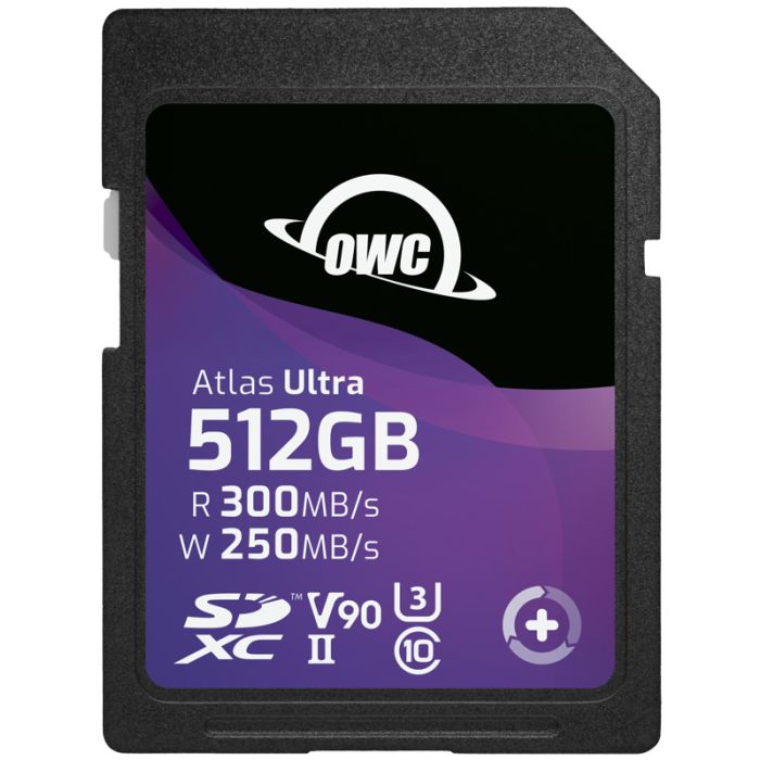 OWC SD Atlas S Ultra SDXC UHS-II R300/W250 (V90) 512GB OWCSDV90U0512 OWC SD Atlas S Ultra SDXC UHS-II R300/W250 (V90) 512GB OWCSDV90U0512