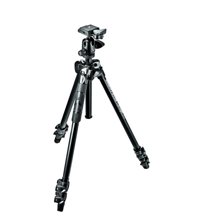 Manfrotto 290 Light Aluminium 3-Section Tripod Kit with 494RC2 Ball Head (MK290LTA3-BH)