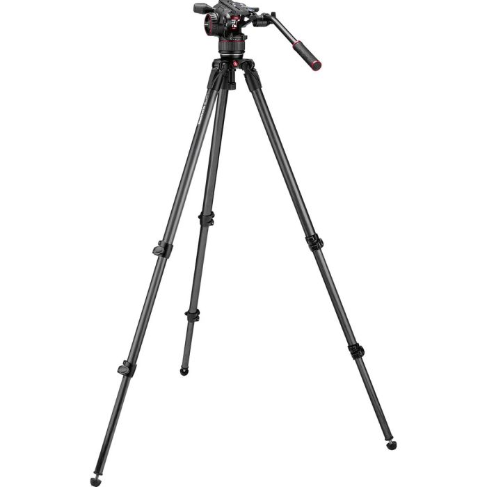 Manfrotto Nitrotech N8 Video Head With Carbon Fibre Single Legs Tripod (MVKN8C)