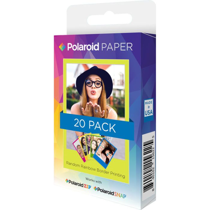 Polaroid Instant Zink Media Rainbow 2x3 20 Pack (POLZ2X320RB) Polaroid Instant Zink Media Rainbow 2x3 20 Pack (POLZ2X320RB)
