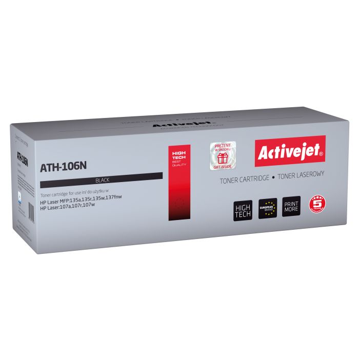 Activejet ATH-106N toner for HP printer HP 106A W1106A replacement Supreme 1000 pages black