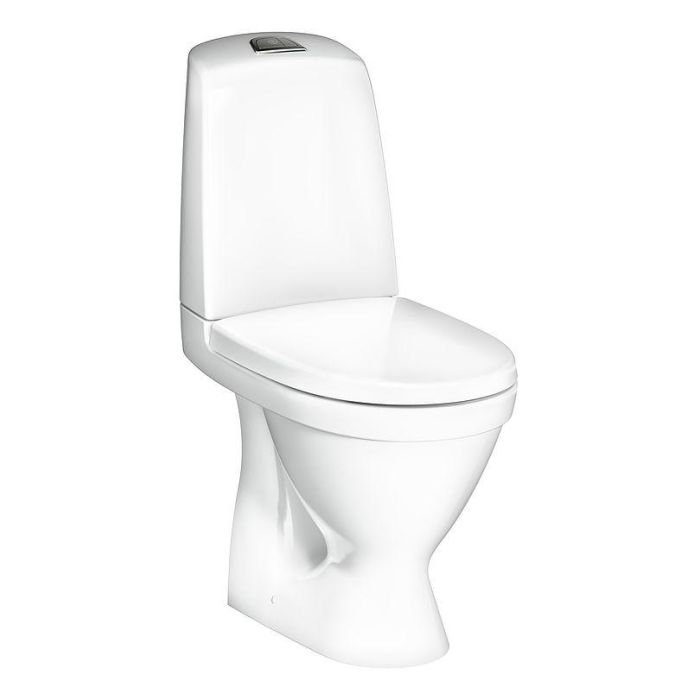 Gustavsberg Toilet Nautic 1510 - Hidden P-trap, Hygienic Flush, Dual Flush 3/4L, Soft Close/Quick Release Seat, Ceramicplus (GB1115102R1331)