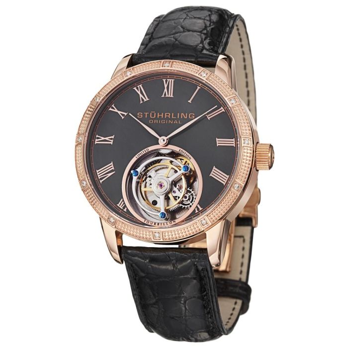 Stuhrling Tourbillon Diamond Dominus  Men's Watch 312S.3345X54