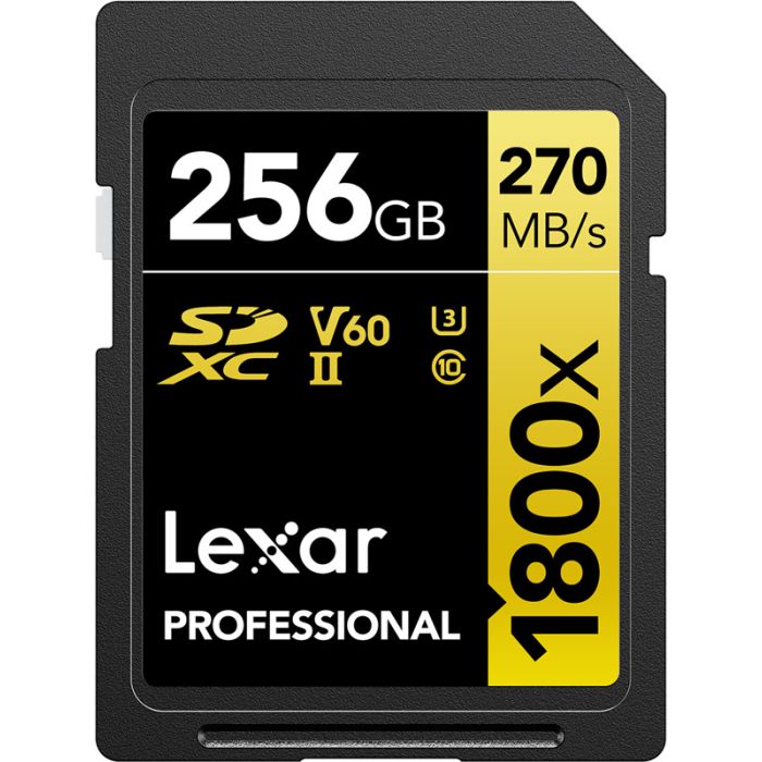 Lexar Professional 1800x SDXC 256GB U3 (V60) UHS-II R270/W180 (LSD1800256G-BNNNG)