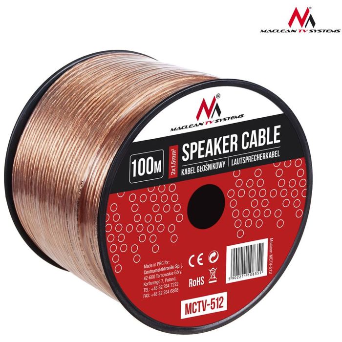 Maclean Speaker cable 100m MCTV-512 2x1.5mm2