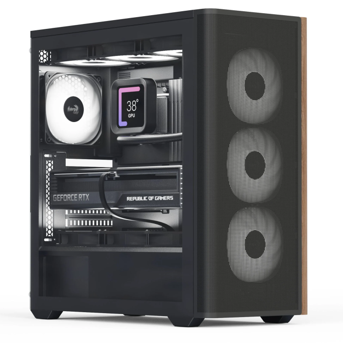 Aerocool D501A PC Case, Mid Tower, ATX, Tempered Glass - Black (ACCM-DS01043.11)