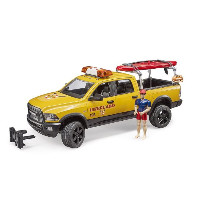 Bruder RAM 2500 power wagon lifeguard with figure, stand up paddle and light & sound module (02506)