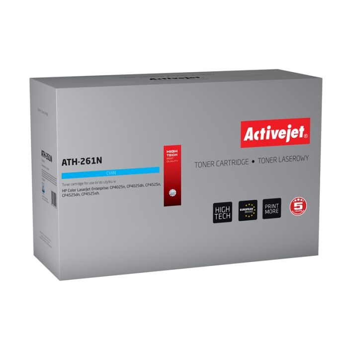 Activejet ATH-261N toner for HP printer HP CE261A replacement Supreme 11000 pages cyan