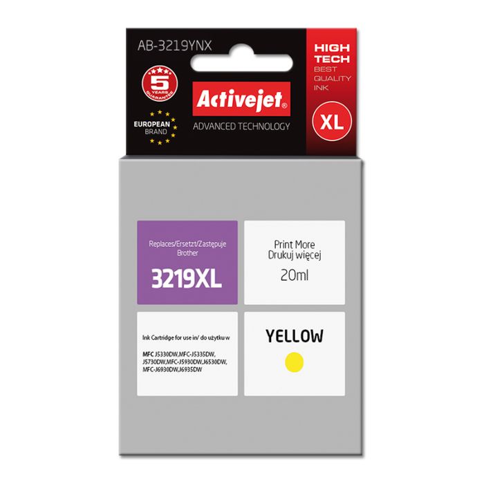 Activejet AB-3219YNX Brother LC3219YXL replacement Supreme 20 ml yellow