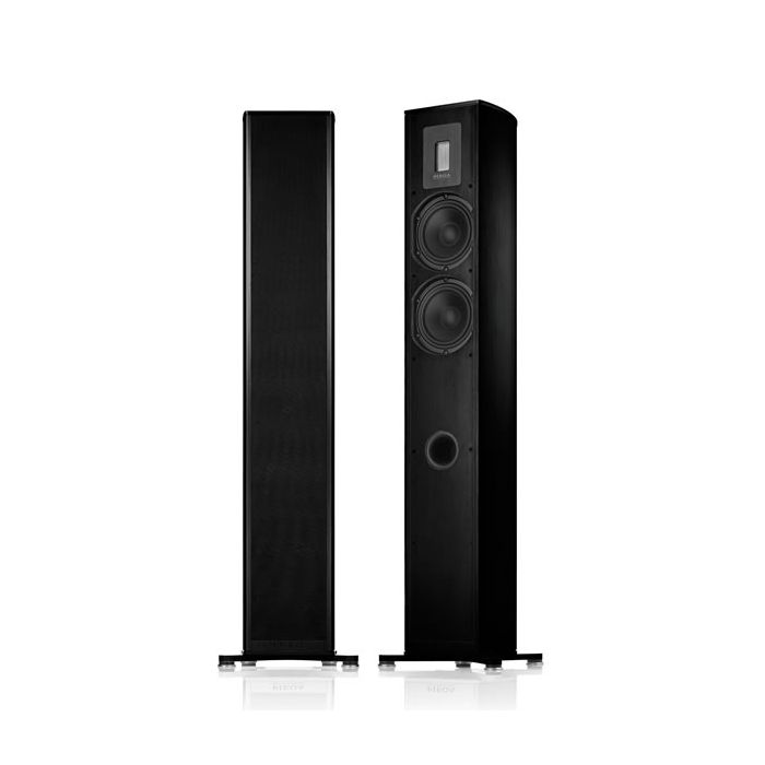 Piega Premium 701 Black Anodised Aluminum Cabinet Black Fabric Cover (Set of 2)